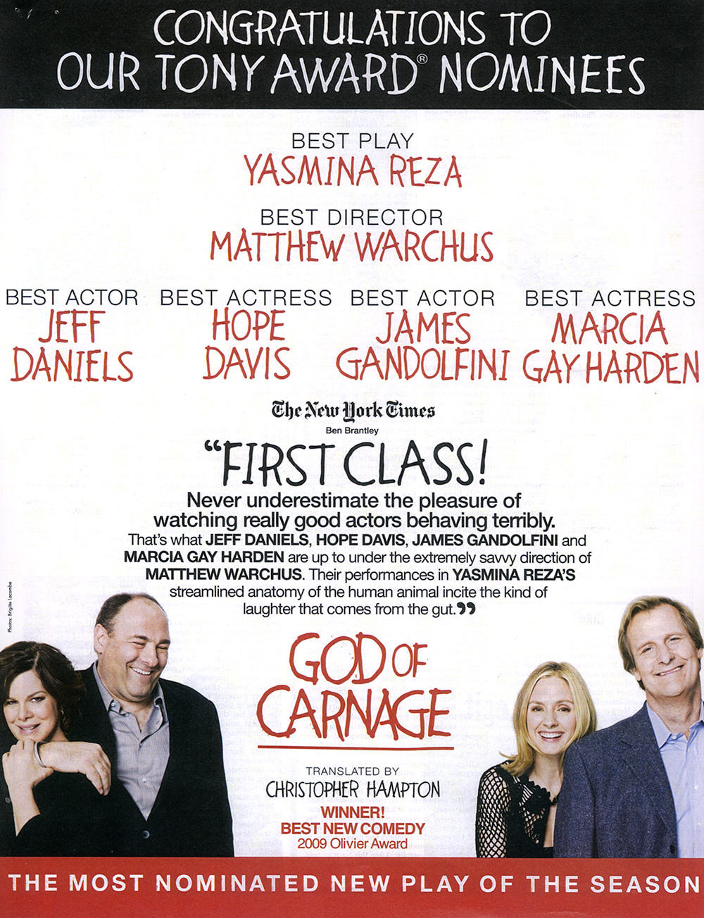 Marcia Gay Harden - Press - 'God of Carnage