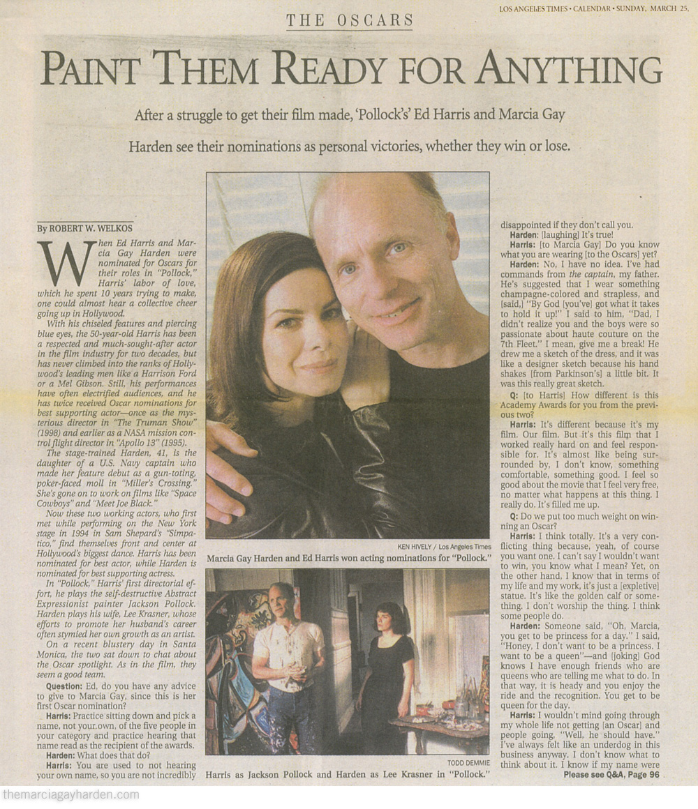 Marcia Gay Harden - Press - Pollock